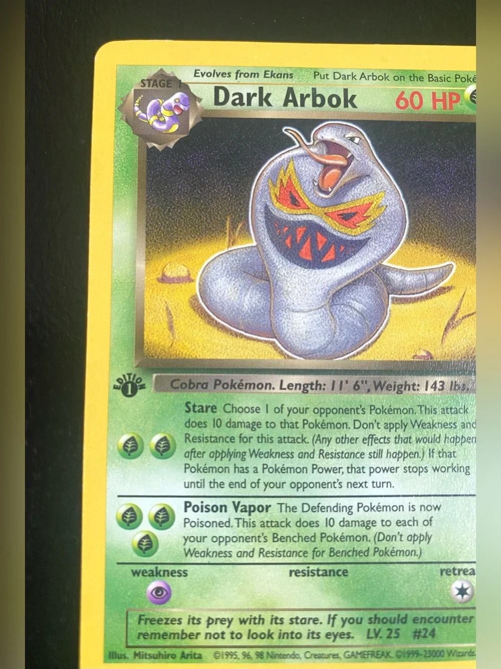 Pokémon Dark Arbok 19/82 1st Edition